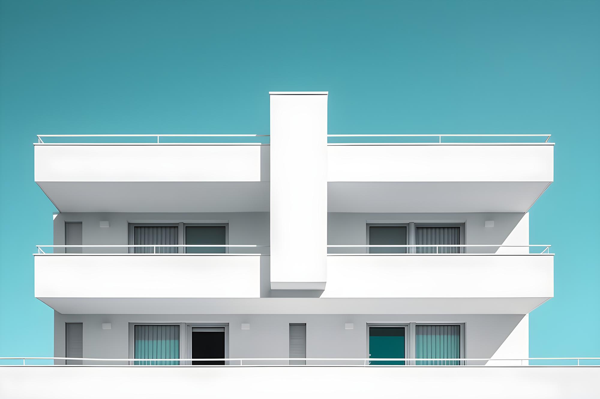 fațadă apartament modern cu semn vândut